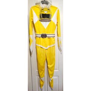 Yellow Power Ranger Costume Helmet Mask Saban 90s Retro Disguise Women's Adult S